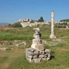 Ruins of temple of Artemis in Turkey in the district of Ephesus