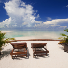 Perfect tropical island relaxation.