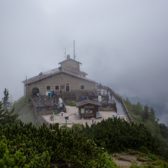 Kehlsteinhaus (Eagle's Nest) in the fog Berchtesgaden