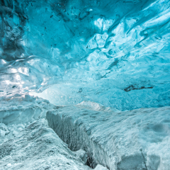 Ice cave near Jokulsarlon glacier lagoon in south east iceland