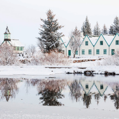 Thingvellir National Park or better known as Iceland pingvellir National Park during winter