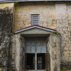 Baclayon church, 2nd oldest church in the Philippines The face of St. Padre Pio is engrave on the side.
