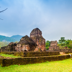 My Son, Ancient Hindu tamples of Cham culture in Vietnam near the cities of Hoi An and Da Nang. Famous landmark of Southeast Asia.