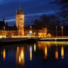 Swiss National Museum (Schweizerisches Landesmuseum) in Zurich at night, Switzerland