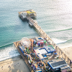 Santa Monica pier, drone view