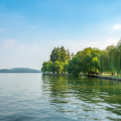 Landscape  of  Wuhan East Lake of Hubei province.East Lake Scenic Area of Wuhan