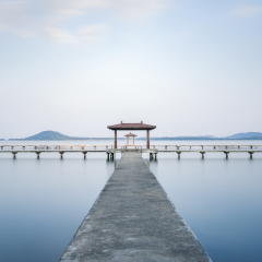 Landscape  of  Wuhan East Lake of Hubei province.East Lake Scenic Area of Wuhan