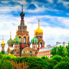 Famous church of the Savior on Spilled Blood in Saint Petersburg, Russia.