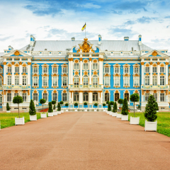 The Catherine Palace, located in the town of Tsarskoye Selo (Pushkin), St. Petersburg, Russia