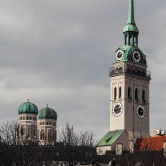 St. Peter's church and the Cathedral in Munich