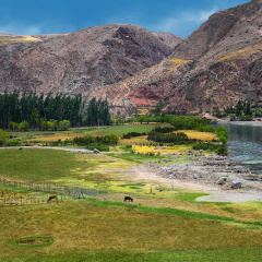 Sacred Valley of the Urubamba river, fields and agriculture.
