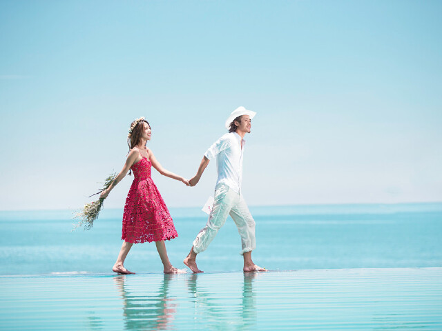 三亚婚纱摄影非诚勿扰套系,5服5造,50张精修,鸟