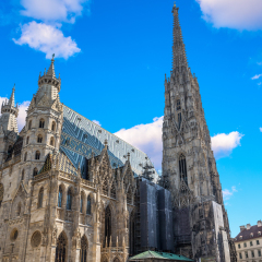 St. Stephen's Cathedral in Vienna, Austria in a beautiful autumn day.