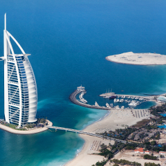 DUBAI, UAE - JANUARY 20: Burj Al Arab hotel on January 20, 2011 in Dubai, UAE. Burj Al Arab is a luxury 5 star hotel built on an artificial island in front of Jumeirah beach