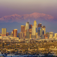 Sunset classical view of Los Angeles Downtown at Kenneth State Park