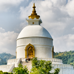 World peace pagoda in Pokhara Nepal
