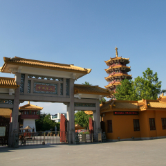 SHANGHAI, CHINA – SEPTEMBER 22, 2016: Chinese old buddhist temple, Qibao jiaosi in Shanghai.