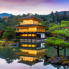 The Golden Pavilion. Kinkakuji Temple in Kyoto, Japan.