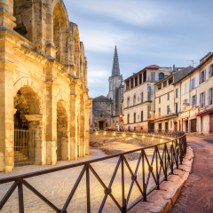 Arles Amphitheatre and Old Town, France 