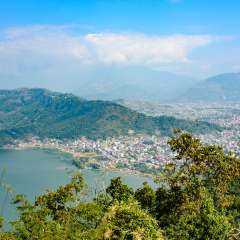 Pokhara Lakeside view from the Peace Pagoda