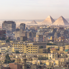 CAIRO - DECEMBER 28 : View from Cairo Citadel in the morning Dec. 28,2017 in Cairo, Egypt.