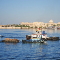 Tugboat on Suez Canal, Egypt at Port Said