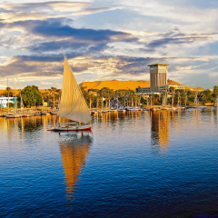Luxor on The River Nile is a popular place for tourist boats to moor prior to crusing the river nile, Egypt, 2008