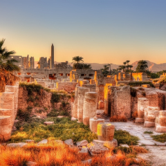 View of the Karnak temple in the evening - Luxor, Egypt