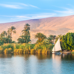 River Nile in Egypt. Luxor, Africa.