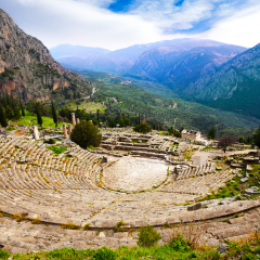 The view on amphitheater, Delphi