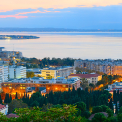 Panoramic view of Thessaloniki at twilight. Greece
