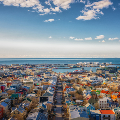 City of Reykjavik from above, Capital of Iceland