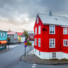A street in central part of Reykjavik, Iceland