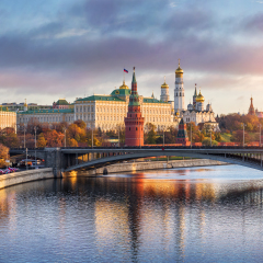 Morning over the Moscow Kremlin in the sun