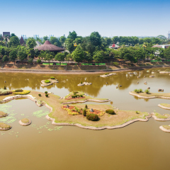 The miniature of Indonesian Archipelago in the Taman Mini Indonesia Park.