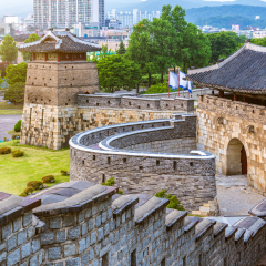 Hwaseong is a fortress of the Joseon Dynasty that surrounds the centre of Suwon City,South Korea.