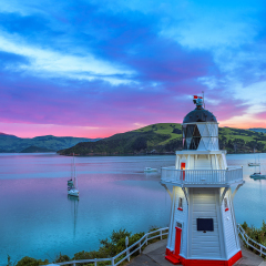 Lighthouse, Akaroa Lighthouse ,Sound, New Zealand