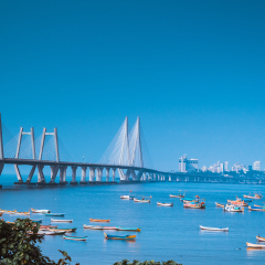 The Bandra–Worli Sea Link Or Rajiv Gandhi Sea Link is cable-stayed bridge that links Bandra in the Western Suburbs of Mumbai with Worli in South Mumbai, India