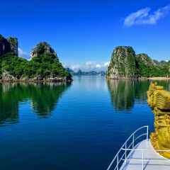 Scenic View Of Lake Against Blue Sky