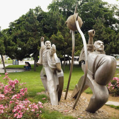 Statues in a park, Qingdao, Shandong Province, China