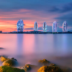 三亚凤凰岛夜景