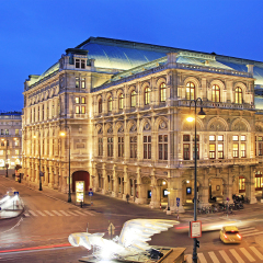 VIENNA - JANUARY: Rear of the Vienna State Opera at night