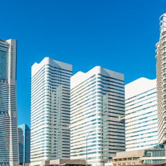 YOKOHAMA, JAPAN - November 23: Yokohama Minato Mirai 21 in Yokohama, Japan on November 23, 2014. It is a large urban development and the central business district of Yokohama, Japan.