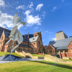 PERTH, AUSTRALIA - AUGUST 3, 2012: St George's Cathedral is the principal Anglican church in the city of Perth, Western Australia. It is located in St Georges Terrace in the center of the city.
