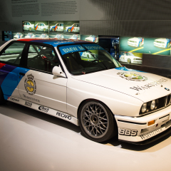MUNICH, GERMANY - JULY 1, 2015: Classic BMW cars at the BMW Museum, an automobile museum in Munich, Germany. It was established in 1972