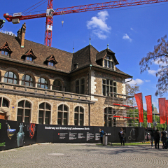 ZURICH, SWITZERLAND - MAY 05, 2013: Cityscape with view of Swiss National museum (Landesmuseum) in Zurich, Switzerland