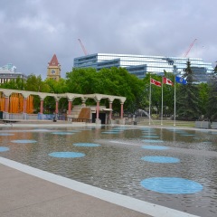 CALGARY, AB- MAY 29: Downtown Calgary on May 29 2016 in Calgary, AB. Calgary has prominent buildings in a variety of styles by many famous architects.