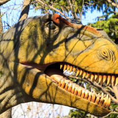CALGARY, CANADA - 16, 2014: The Calgary ZOO exhibition of "Prehistoric Park" attract young and old to Imagine what it would be like back in Cretaceous Period (millions of years ago). 