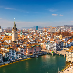 Downtown of Zurich at sunny day