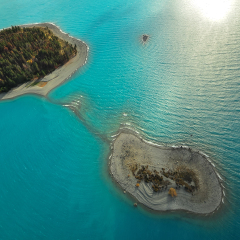 Lake Tekapo, New Zealand Landscape from aerial view